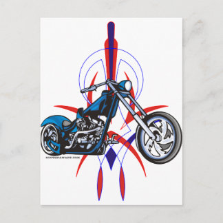 Pinstripe Motorcycle Postcard