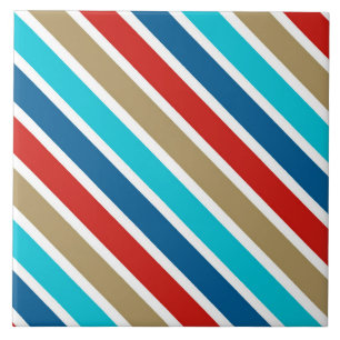 Pinstripe Nautical 1 Design Ceramic Tile