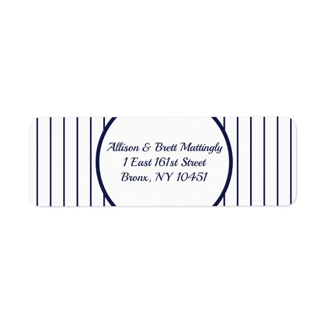 Pinstripe New York Return Address Label (Front)