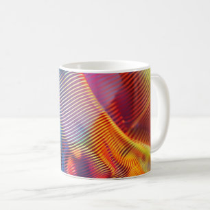 Pinstripe Rainbow Digital Art Coffee Mug