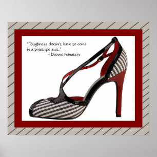 Pinstripe shoe print w/quote