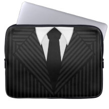 Pinstripe Suit and Tie Cool 13 Inch Laptop Sleeves