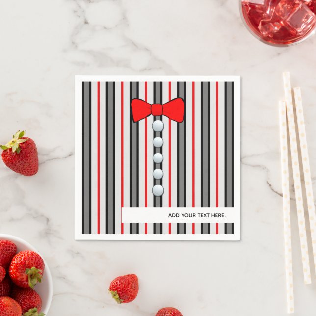 Pinstripes And A Red Bow Tie Napkin (Insitu)