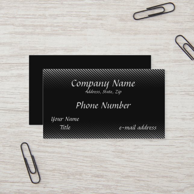 Pinstripes Black and White Business Card (Front/Back In Situ)