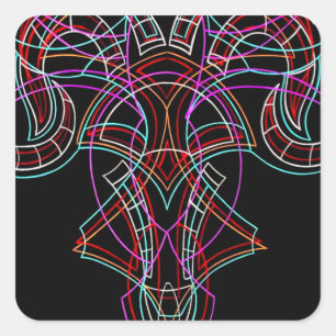 Pinstriping Square Sticker