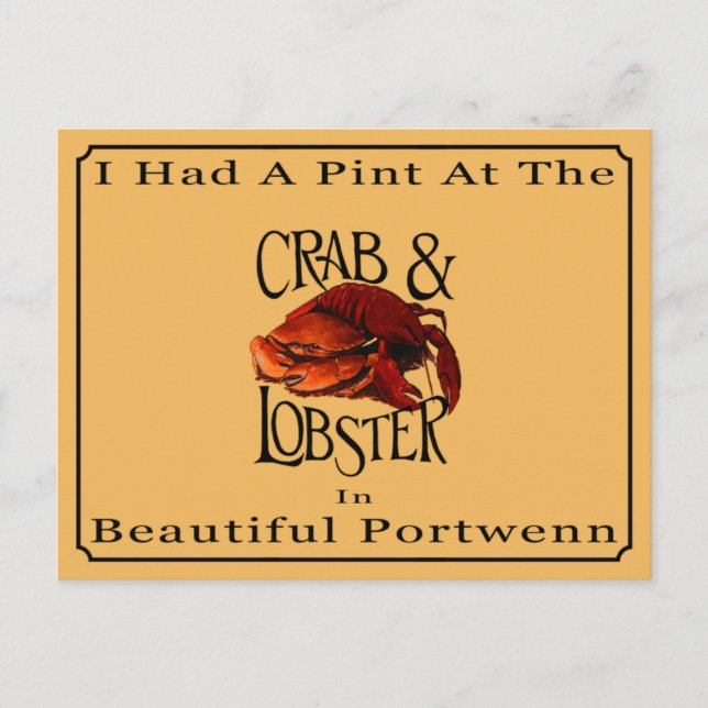 Pint At The Crab and Lobster Postcard (Front)