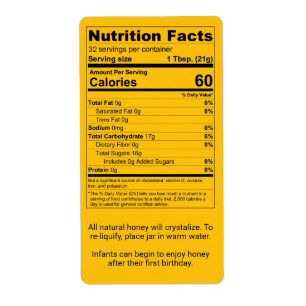 Pint Honey Jar Nutrition Facts