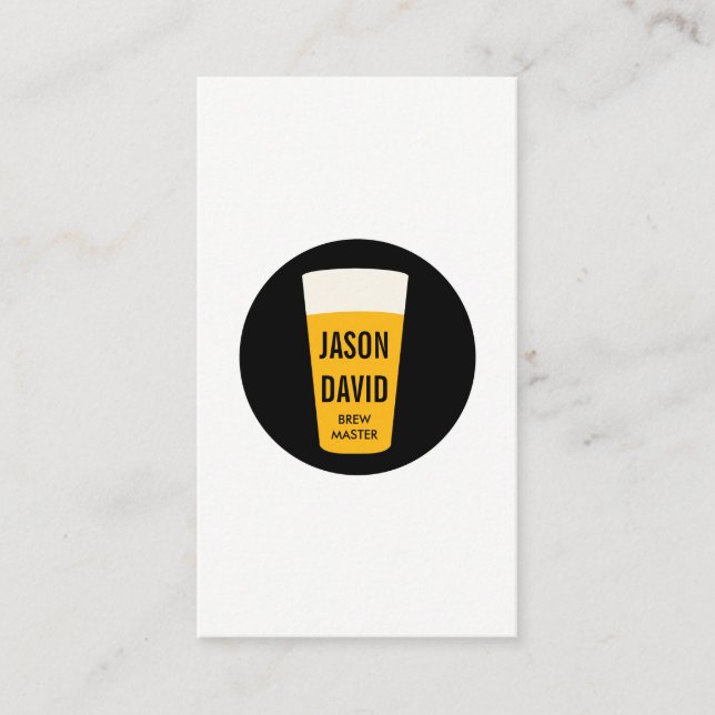 Pint of Beer Black White Business Card (Front)