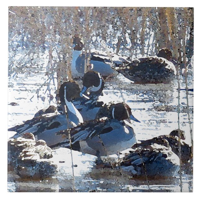 Pintail Duck Birds Wildlife Animals Tile (Front)