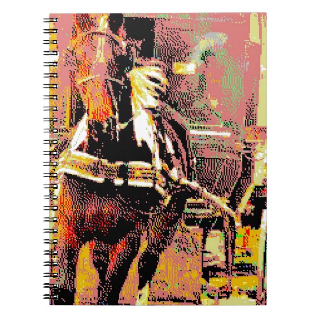 Pinto Amish Horse 8-Bit Art Notebook (Front)