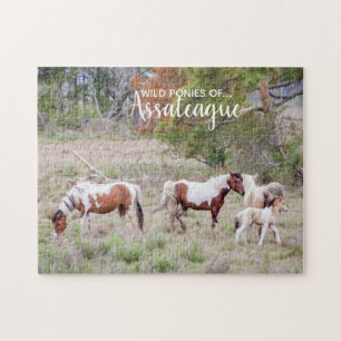Pinto and Paint Wild Ponies of Assateague Jigsaw Puzzle