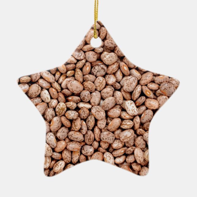 Pinto beans ceramic ornament (Front)