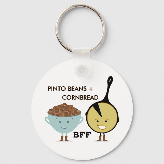 Pinto Beans + Cornbread BFF Keychain (Front)