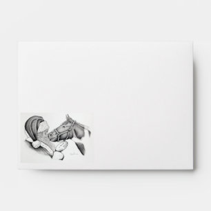 Pinto Horse and Santa Claus Envelope