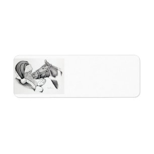 Pinto Horse and Santa Claus Return Address Label