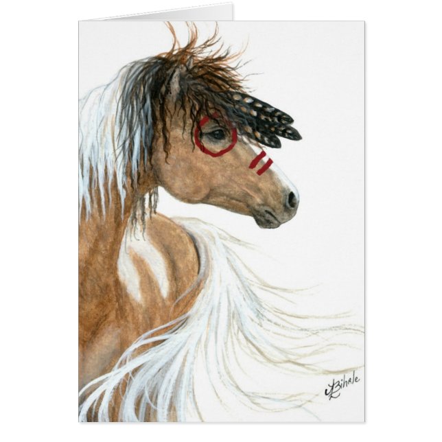 Pinto Horse by BiHrLe Greeting Note Card (Front)