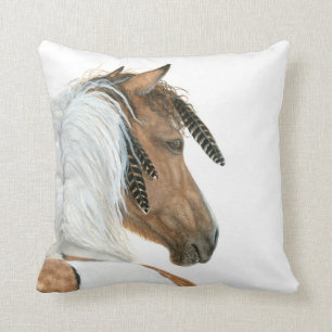 Pinto Horse by BiHrLe Pillow