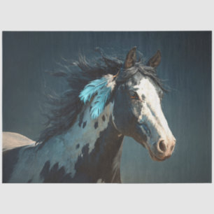 Pinto Mustang Horse Feather Accent Decoupage Tissue Paper