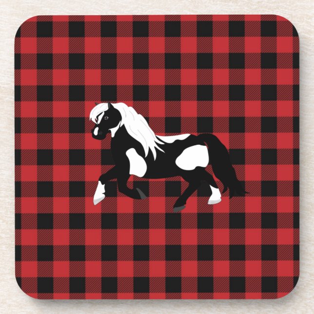Pinto Pony Plaid Coasters (Front)