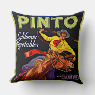 Pinto vegetable crate label print cushion