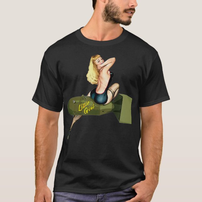 Pinup blonde atomic girl T-Shirt (Front)