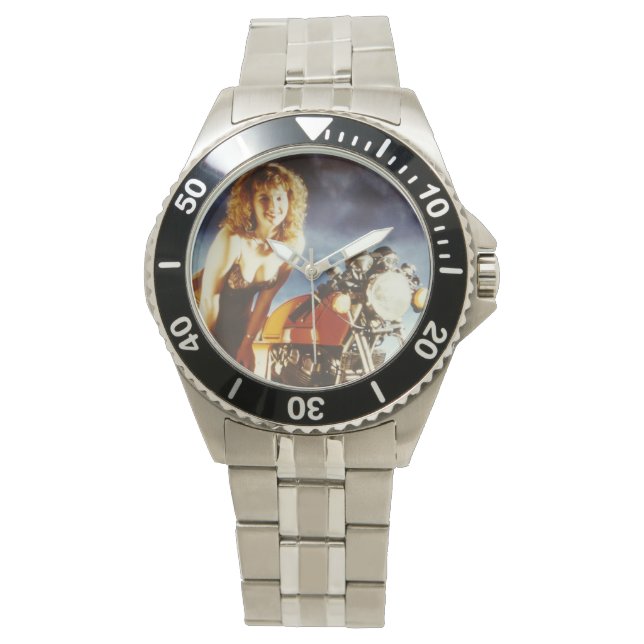 Pinup Girl and Motorcycle Watch (Front)