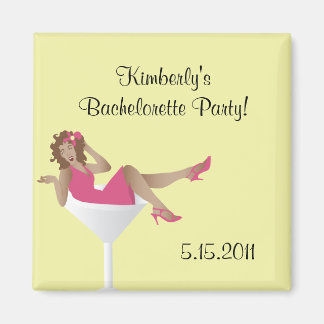Pinup girl/martini glass bachelorette party mag... magnet
