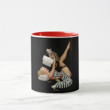 Pinup girl with puppy Alberto vargas vintage