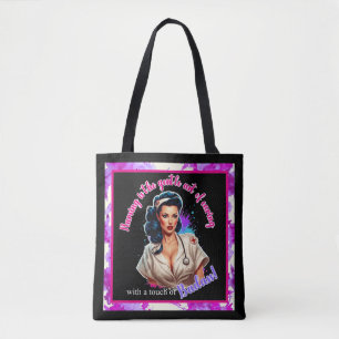 Pinup_ Nurse Badass Tote Bag