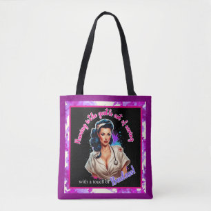 Pinup_ Nurse Badass Tote Bag