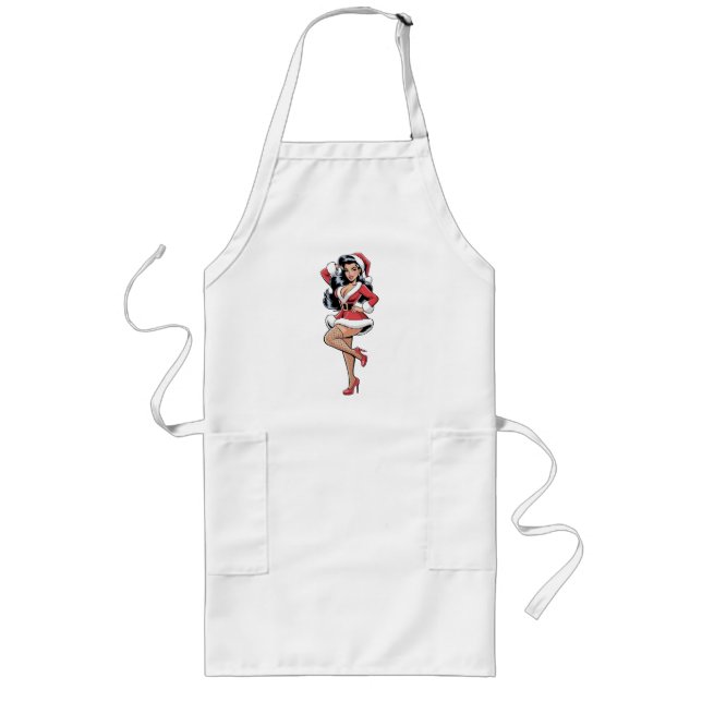 Pinup Santa Babe Long Apron (Front)