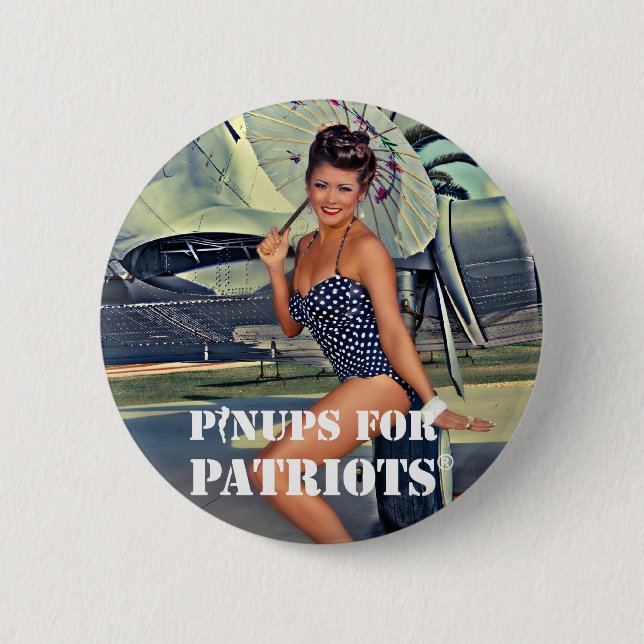 Pinups for Patriots Official 6 Cm Round Badge (Front)