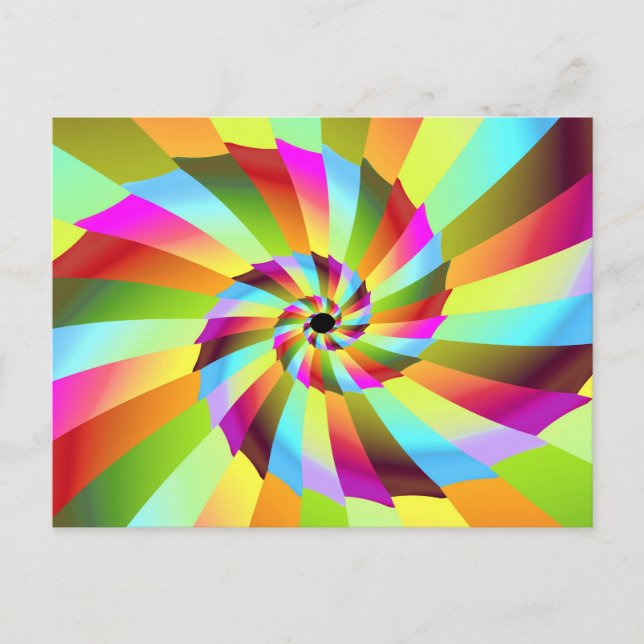 Pinwheel 6 Fine Fractal Art Postcard (Front)