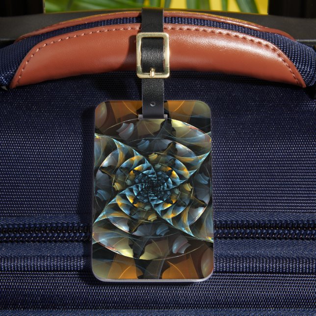 Pinwheel Abstract Art Address Luggage Tag (Front Insitu 2)
