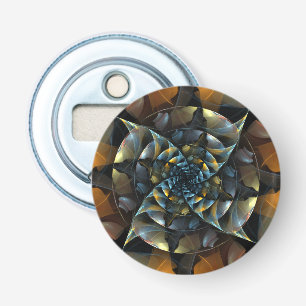 Pinwheel Abstract Art Button Bottle Opener