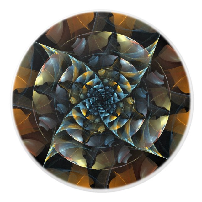 Pinwheel Abstract Art Ceramic Knob (Front)