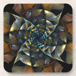 Pinwheel Abstract Art Cork Coaster