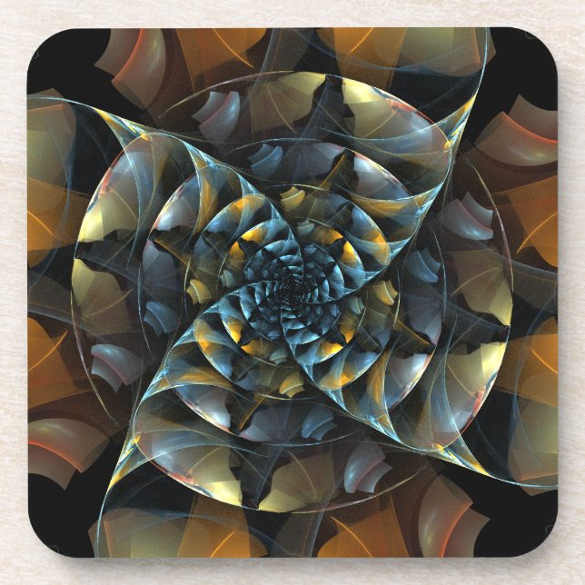 Pinwheel Abstract Art Cork Coaster (Front)