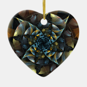 Pinwheel Abstract Art Heart Ornament