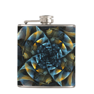 Pinwheel Abstract Art Hip Flask