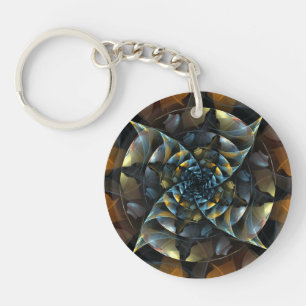 Pinwheel Abstract Art Key Ring