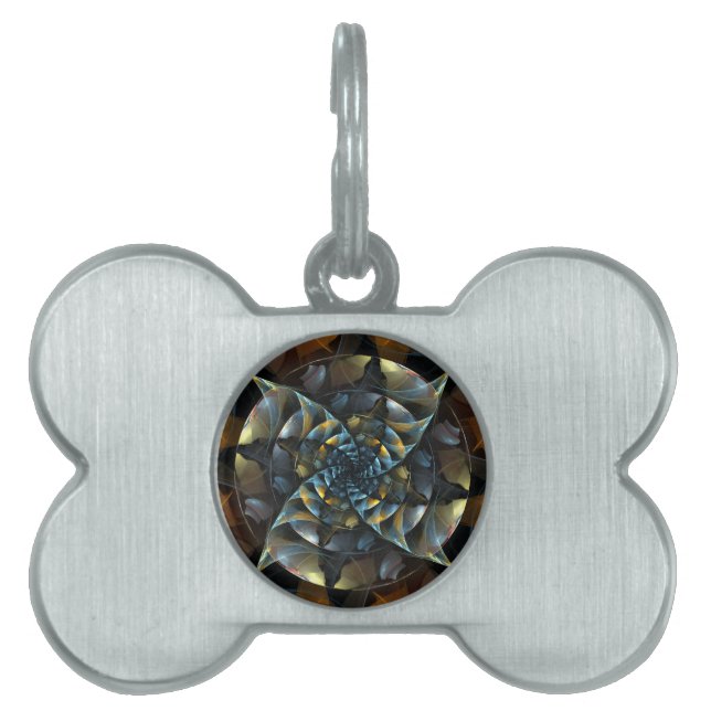 Pinwheel Abstract Art Pet ID Tag (Front)