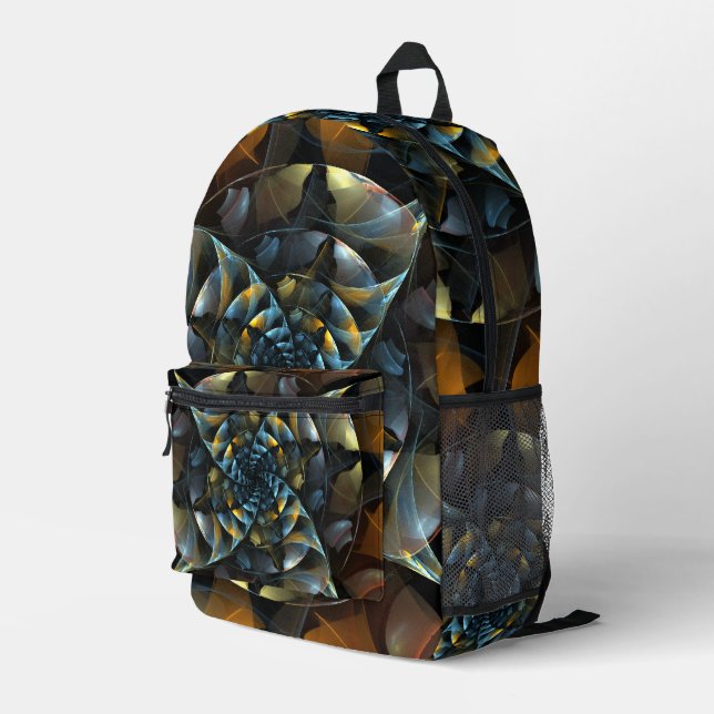 Pinwheel Abstract Art Printed Backpack (Back Corner Right)