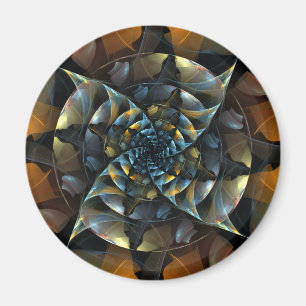 Pinwheel Abstract Art Round Magnet