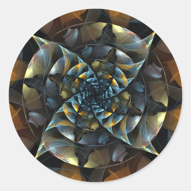 Pinwheel Abstract Art Round Sticker (Front)