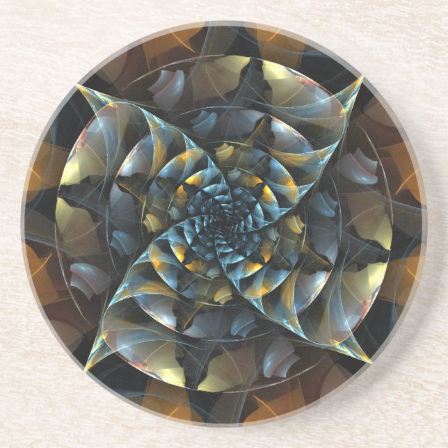 Pinwheel Abstract Art Sandstone Coaster (Front)