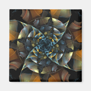 Pinwheel Abstract Art Square Magnet