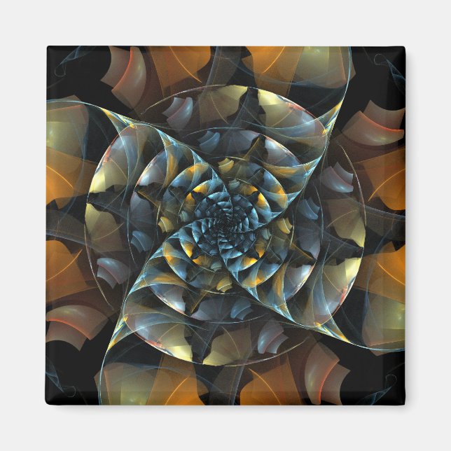 Pinwheel Abstract Art Square Magnet (Front)