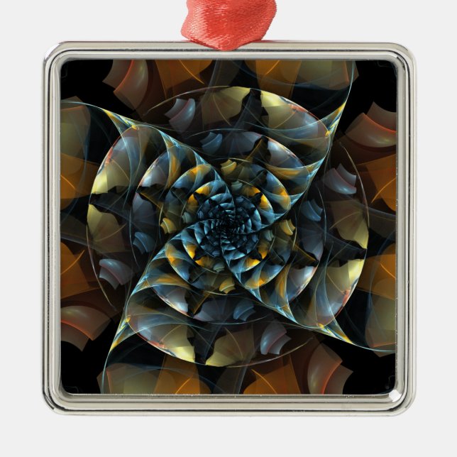 Pinwheel Abstract Art Square Metal Tree Decoration (Front)