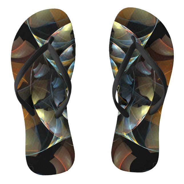 Pinwheel Abstract Art Thongs (Footbed)